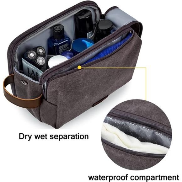 Toiletry Bag Men Travel Toiletry Organizer Dopp Kit Water-resistant Shaving Bag - Picture 1 of 7